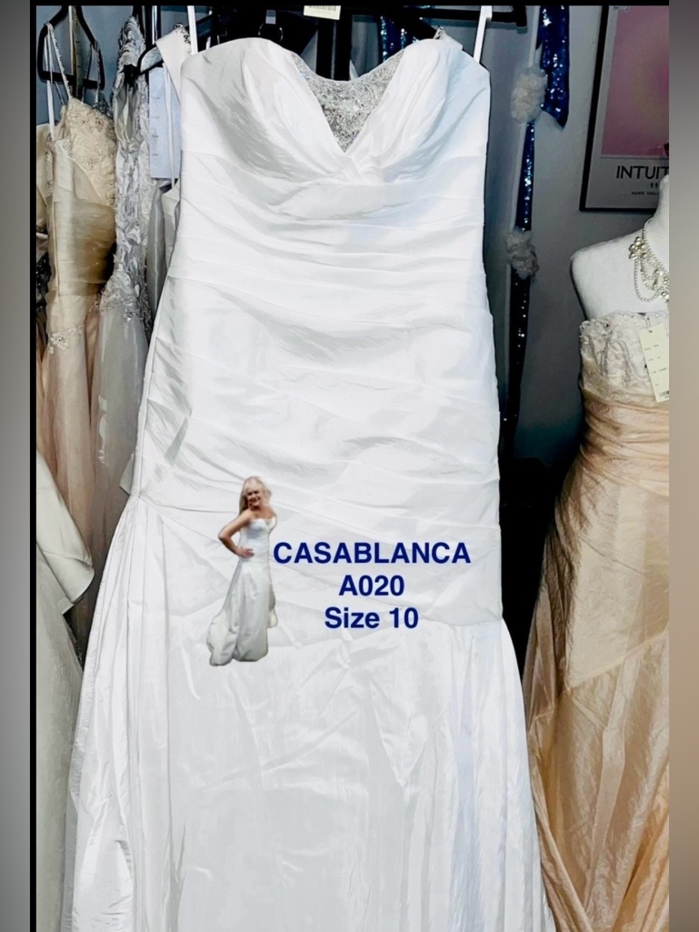 Casablanca Diamond Collection Bridal Gown, Mermaid Style A020. New with tags.